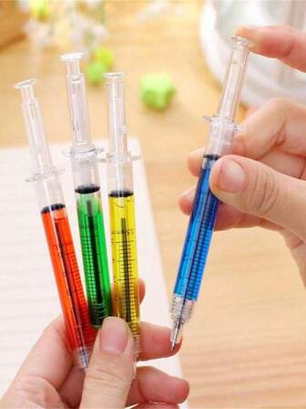 8pcs Syringe Pen Nurse Ball Pen Nursing Novelty Gift Office Learning Supplies Doctor Play Award Student Party Gift,Random Color, Injection Style Ballpoint Pen, Learning Supplies For Children, Gift Stationery For Office