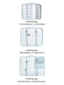 3 pezzi Set di borse da viaggio portatili - Organizza facilmente i tuoi vestiti, scarpe e biancheria intima - Perfetto per il bagaglio e l'imballaggio della valigia, borse da viaggio portatili con grafica slogan, con borse per scarpe, articoli da toeletta e biancheria, forniture scolastiche