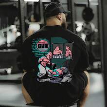 Majin Boo Premium Cotton Short Sleeve Gym Streetwear Training Shirt - 黑色 - 查看 1