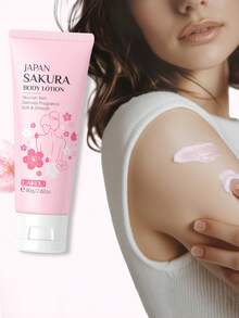 1pc 200g Sakura Body Lotion, Moisturizing, Long-Lasting Fragrance, Hydrating, Suitable For Daily Skin Care, Holiday Gifts, Valentine's Day Gifts. Deep Moisturizing Body Lotion Prevents Dryness And Cracking, Improves Uneven Skin Tone, Long-Lasting Hydration, Smooth And Radiant Skin, Enriched With Nutrients, Vitamins And Natural Extracts, Enhances Skin Elasticity, Promotes All-Day Healthy Glow