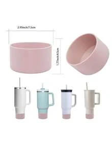 2 piezas/1 pieza Funda de silicona para vasos, cubierta protectora anti-arañazos y abolladuras, se ajusta a vasos de vidrio de 40oz, 30oz, 20oz, compatible con vasos y tazas aisladas, accesorios para vasos para deportes y actividades al aire libre