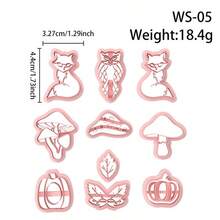 Autumn Fox, Pumpkin, Maple Leaf, Mushroom Soft Clay Molds, High Precision Cutting Molds For DIY Creative Decorations Like Earrings, Brooches, Pendants, Keychains, Handmade Polymer Clay Earring & Pendant Making Kit, Holiday Gift