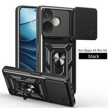 OPPO A5 PRO 5G 手机壳带磁力支架，保护摄像头，防震，防指纹，防滑 - 黑色 - 查看 9