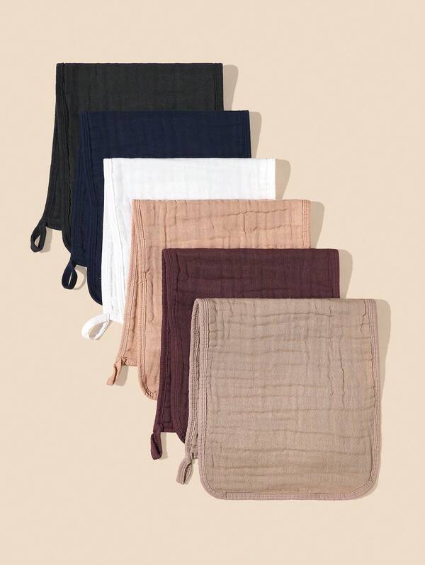 6pcs/Set Newborn Baby Burp Cloths, Nursing Bibs, Multi-Purpose Towels, Washcloths, Essential Baby Daily Care Items