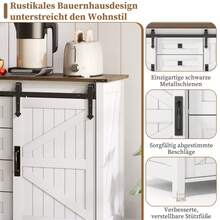 Multifunctional Kitchen Buffet – 138cm Sideboard With Drawer, Shelf Doors And Adjustable Shelves – Modern Design With Tip-Over Protection, For Kitchen, Living Room And Family Room. - 白色+中密度纖維板 - 查看 11