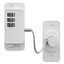 Refrigerator Combination Lock Household Safety Sliding Door Lock For Kids Babies - White - View 13