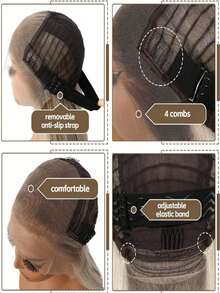 Omber Blonde Straight Lace Frontal Wigs For Women 13X6 HD Transparent Lace Front Wigs Human Hair 250 Density Brazilian Remy Glueless Wigs Human Hair Pre Plucked Bye Bye Knots Blonde Colored Bone Straight Wig Human Hair With Baby Hair - 根染&漸變色 - 查看 5