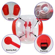 GCCSJ Kids Sumo Balls,2-Pack 36 Inch Kids Bumper Balls - Inflatable Sumo Bumper Soccer Balls For Ages 3-12, Outdoor Team Play Balls With Safety Handles, Fun Backyard Game & Birthday Party Toy For Boys & GirlsIt Is The Best Birthday Giftgift For Children (36 Inch,2 PcsBlue+Red) - Blue+Red - View 7