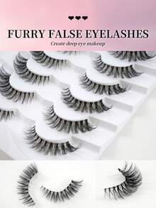 7 paia di ciglia finte morbide e voluminose 3D, naturalmente arricciate, ciglia finte drammatiche a forma di occhio di gatto, multipack per esaltare il tuo trucco occhi, ideale per feste e trucco quotidiano