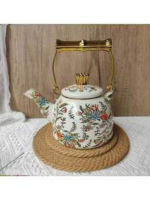 1pc Vintage Enamel Drip Coffee Pot, Household Teapot, Cold Water Pot, Oil Pot, Tea Pot, Milk Tea Pot, Household Manual Drip Coffee Pot, Enamel Water Pot, Heat-Resistant Tea Enamel Pot, Enamel Coffee Pot, Thick Enamel Oil Pot, Retro Restaurant Tea And Water Pot, Milk Tea Pot, Multi-Capacity Teapot 1.5L - Multicolor Teapot - View 14