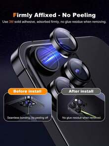 3片装苹果相机镜头保护膜，兼容 17 Pro Max/17 Pro/16 Pro Max/16 Pro/15 Pro Max/15 Pro/14 Pro Max/14 Pro 16e 16 Pro Max/16 Pro/16/16 Plus/15 Pro Max/15 Pro/15/15 Plus/14 Pro Max/14/14 Pro/14 Plus/13 Pro Max/13/12/11 - 黑色 - 查看 3