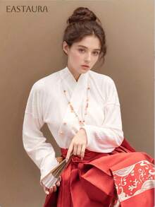 新品冬季保暖裹身衬衫，中国复古长袖上衣，适合春季和秋季 - 女士服装飘逸面料 - 适合休闲和正式场合 - 仅限女士上衣的理想礼物