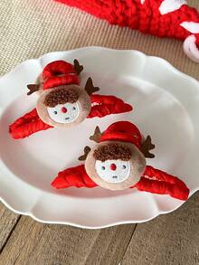 1pc Adult Versatile Accessory Elegant Girl 3D Fabric Plush Shark Claw Hair Clip, Suitable For Christmas, Holiday Parties, And Everyday Use Winter Hair Clutch Elegant Claw Clips