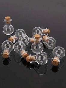 6/10pcs Small Glass Container With Rubber Stopper, Mini DIY Glass Bottle Exquisite Cork Drift Wishes Cute Jar Small Bottle For Wedding Gifts Or Decorating Your Home, Office Or Office, And Can Be Used For DIY Creation, Wishing Bottle, Decoration Of Small Items And Storage Of Tea And Coffee Beans