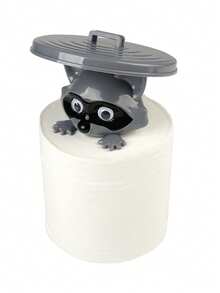 حامل ورق التواليت على شكل الراكون - ديكور حمام مطبوع ثلاثي الأبعاد مضحك، مقاوم للماء والرطوبة - هدية حيوان فريدة للمحبين للحيوانات الأليفة