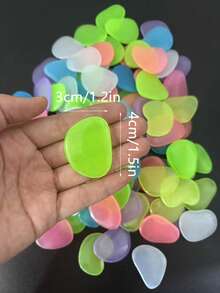53pcs Large Flat Glow In The Dark Colorful Luminous Stones, Suitable For Garden, Pathway, Yard Outdoor Decor, Landscape, Christmas Party DIY, Aquarium, Fish Tank, Indoor And Outdoor Use - Multicolor - View 5