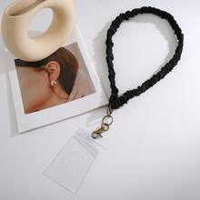 1pc Fashionable Multi-Color Pleated Elastic Lanyard, With Multipurpose ID And Phone Holder, Elegant Necklace-Style Strap, Suitable For Teachers, Nurses, Doctors And Friends - Stretchy Work Badge Holder, Daily Accessory, Boho Style, Lightweight Material, Safety Clasp, Nurse Accessory, Doctor Lanyard - Multicolor - View 8