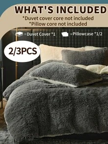 2/3 piezas Juego de Edredón de Piel de Visón Falsa, Suave y Sedoso Plush Largo, Suave y Encantador, 1 Edredón y 1/2 Fundas de Almohada, Textura Esponjosa y Cálida, Múltiples Opciones de Color, Apto para Cama Individual/Doble/Queen/King, Lavable a Máquina, Juego de Ropa de Cama de Lujo, Decoración Cálida para Otoño e Invierno