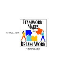 Large Teamwork Wall Decal For Office, Teamwork Makes The Dreamwork Vinyl Wall Art Decor, Motivational Sticker For Workplace, Business Decor
