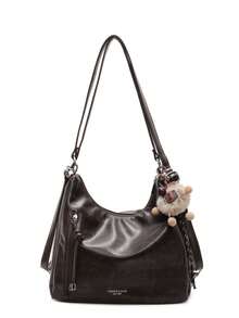 High Quality Crossbody Bags For Women Vegan Leather Hobo Handbags Fashion Shoulder Purse With Adjustable Strap Multi-Functional Backpack Shoulder Handbag + Free Pendants