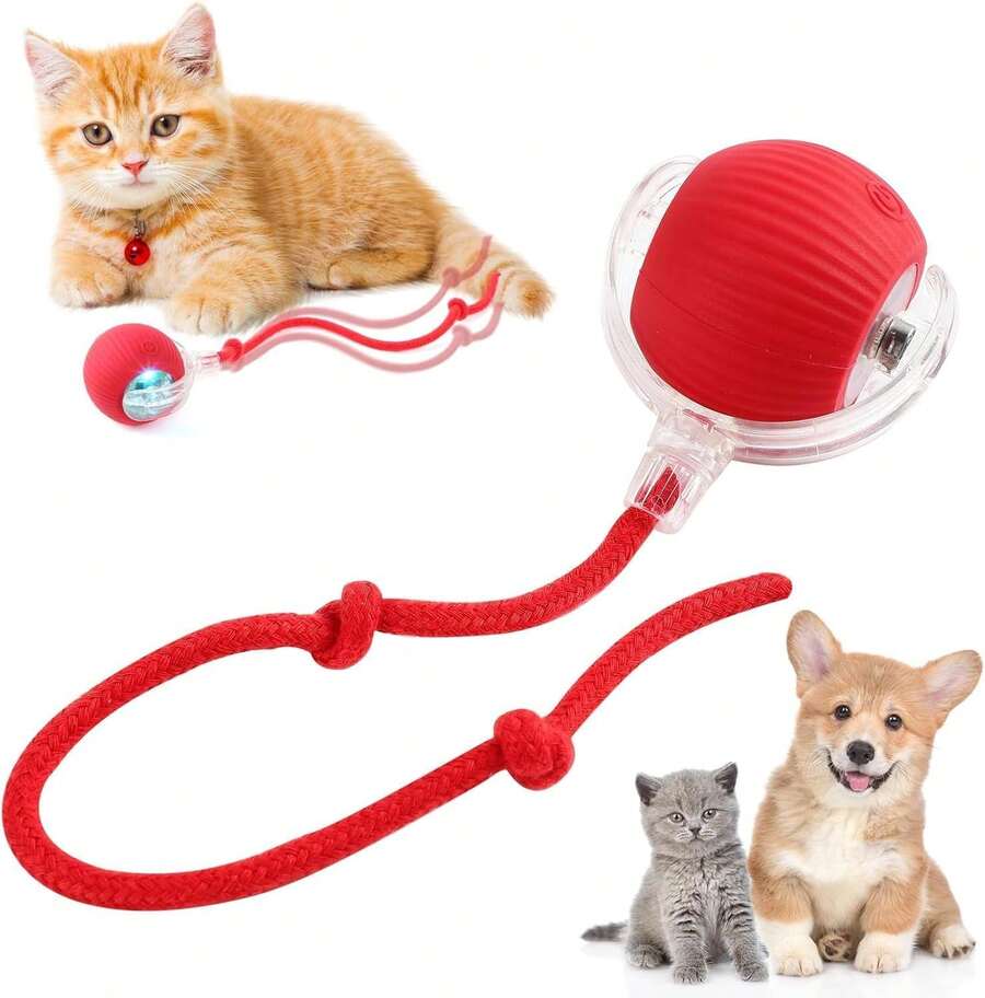 Pelota Interactiva para Gatos y Perros con Giro Automático 360 ° , Juguete Inteligente Que Rueda Solo con Sensor Táctil, Recargable USB, Ideal para Mascotas de Todas Las Edades y Razas - 1 - Ver 1