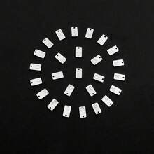 1pc New Minimalist Rectangular Letter Pendant Stainless Steel Chain Necklace For Men - Silver Rectangular Letters - View 4