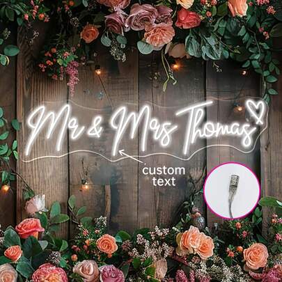 Customized Neon Sign, Suitable For Room Decor, Valentine's Day Wedding Decor, Battery Powered (No Plug Needed) Or USB Powered, Personalized LED Neon Sign, Valentine's Day Gift, Wedding Backdrop Decor, Bedroom Room Decor Neon Light ,Urban Gala ,Fashion Decor ,Forever Love