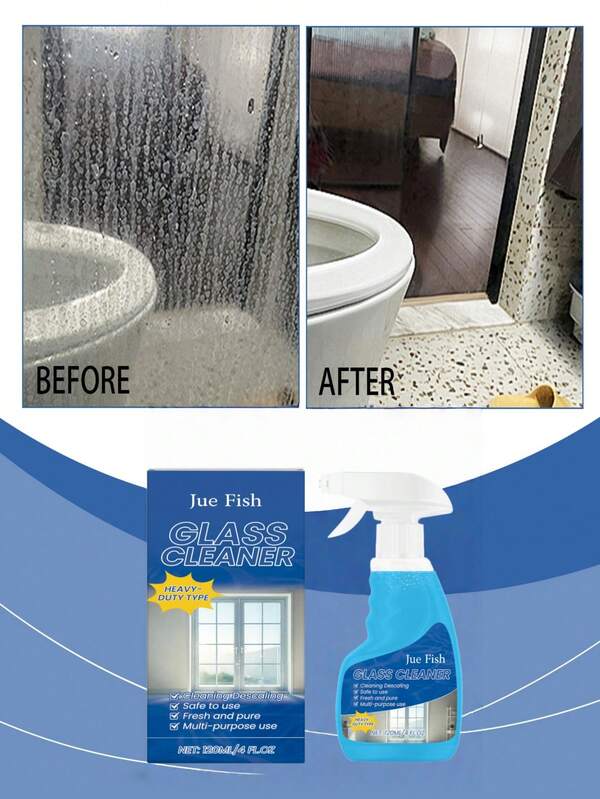Glass Cleaner - Gentle Stain Removal, No Water Marks, Easy Wipe For Sparkling Clean Glass. Glass Descaling Cleaning Agent, Cleans Glass Dust, Stains, Mirror Surface To Crystal Clear