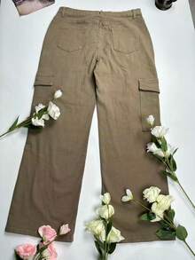 Peto de estilo callejero de otoño e invierno para mujer talla grande, pantalones rectos de lana cálidos de otoño e invierno, adecuados para disfraces de Halloween