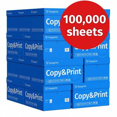  Easyprint Printer Paper Copy Paper 100,000 Sheets 20 X 5000 A4 Premium High White CIE 160 Test Winner PEFC
