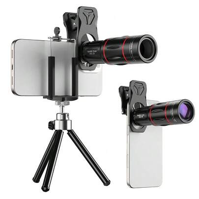  APEXEL 手机单筒望远镜 - 18 倍便携式望远镜，带金属三脚架，手机长焦镜头，兼容几乎所有手机，是观光、音乐会、徒步旅行、观鸟等的理想选择。