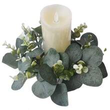 1/2/3 Stücke künstlicher Blumen Kranz Kerzenkranz, Eukalyptus Kranz, Buchsbaum Kranz, Hochzeitsdekoration, Tischdekoration für Esszimmer, Kerzenlicht Dinner