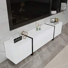 TV Mounts, Stands & Turntables - White + Particle Board - View 8