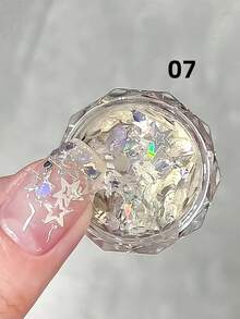 1Pc Colorful Five-Pointed Star Nail Glitter Sequins Mixed Laser Star Thin Slice Diy Nail Art Decorations Nail Supplies Nails Nail Charms Nail Gems