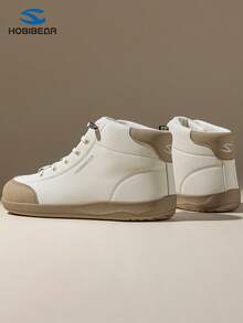 HOBIBEAR Women's Fashion Ankle Boots, Casual Outdoor Wide Toe Mid-Top Sports Shoes, Versatile Leather Boots For Spring & Autumn - Rice Dumplings - View 3