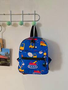 1个返校季汽车图案背包，卡通学生书包，轻便日用背包，可调节肩带，休闲旅行背包，适合女孩/青少年/学生/毕业生，是日常使用、外出、旅行、上学和返校的理想之选 - 藍色 - 查看 10