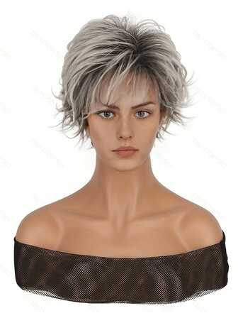 8 Inch Unisex Synthetic Fiber Curly Wig, Heat Resistant High Temperature Fiber