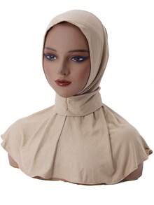1 件女士新款头巾，马来头巾帽，带 3 个纽扣系带头巾 - 多色 - 查看 3