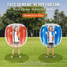 GCCSJ Kids Sumo Balls,2-Pack 36 Inch Kids Bumper Balls - Inflatable Sumo Bumper Soccer Balls For Ages 3-12, Outdoor Team Play Balls With Safety Handles, Fun Backyard Game & Birthday Party Toy For Boys & GirlsIt Is The Best Birthday Giftgift For Children (36 Inch,2 PcsBlue+Red) - Blue+Red - View 4