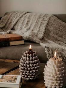 Candle Silicone Mold, Beautiful Creative Pine Cone Candle Mold, Suitable For Aromatherapy Candles, Resin Casting, Plaster Crafts, Home Decoration Ornaments And Holiday Gifts Handmade Craft Tools Christmas Decorations Room Decor Christmas, Christmas Gifts - White - View 6