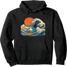 Tralalero Tralala Italian Brainrot Meme Surfing R Japan Pullover Hoodie - Black 24 - View 1
