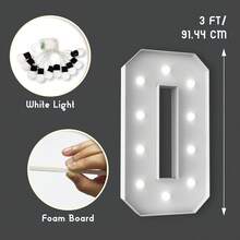 3 piedi/4 piedi Numeri luminosi a insegna - Luci bianche fredde/calde che si illuminano, decorazione per feste, grandi numeri luminosi a insegna che possono essere utilizzati per decorazioni di matrimoni, feste di compleanno - Bianco - Visualizzare 4