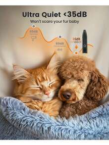 宠物美容剪刀，狗狗美容套装，低噪音猫狗毛发修剪器，电池/USB供电，带LED灯，多功能修剪器，适用于爪子、眼睛、耳朵、面部和敏感部位，无线宠物毛发修剪器，专业宠物美容推剪