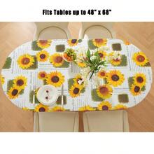 Oval Fitted Vinyl Tablecloth With Elastic Edge, Super Elastic Table Cloth, Wipe Clean Table Cover For Indoor And Outdoor - Multicolor - View 16