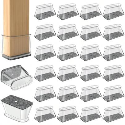 8/16/24 szt. ochraniaczy na nogi krzeseł, podkładki antypoślizgowe do mebli, odporne na zarysowania pokrowce na krzesła, wytrzymałe silikonowe ślizgacze do mebli, chronią podłogę oraz nogi stołu i krzeseł, idealne do mebli kuchennych, salonowych i jadalnianych