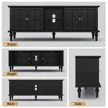67"  TV Stand For Tvs Up To 70", Mid-Century Modern Entertainment Center  For Living Room, Bedroom (Black) - 黑色 - 查看 8