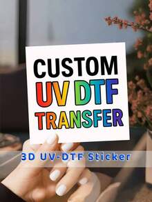 1pc Custom UV DTF Transfer: Full-Color Waterproof Sticker, Instant Application, Christmas Gift, Drink Bottle Sticker, Toy Sticker, Storage Box, Christmas Gift, 5pcs Set
