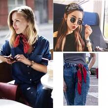 WENLOOY Square Satin Silk Feeling Hair Scarf Headscarf For Women/Men's Necktie Silk Bandanas Pocket Squarehalloween - Fj02-15紅色 - 查看 10