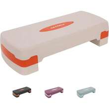 Banco de aeróbicos para gimnasio, banco de ejercicio| ideal para fitness, con 2 elevadores ajustables y extraíbles| banco step con múltiples posiciones. - Beige / Naranja - Ver 7