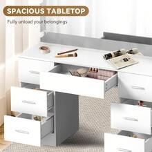 SUN YEE Dressing Table Large Makeup Mirror Vanity Desk White